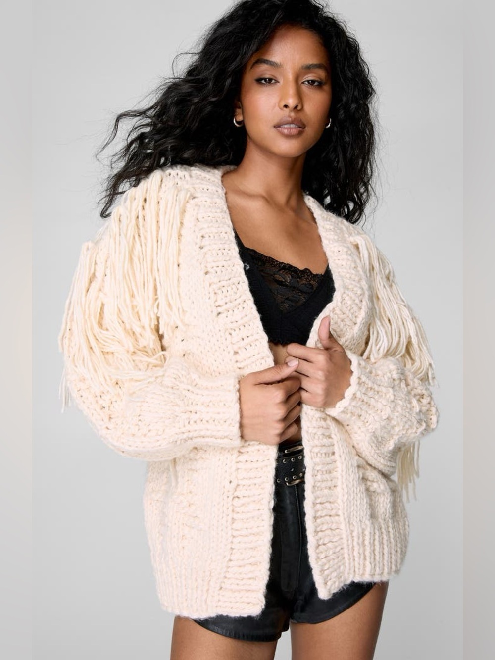 Nastygal Chunky Fringe Cardigan
